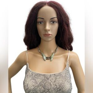 Karla Jordan vintage mosaic mother of pearl beaded necklace